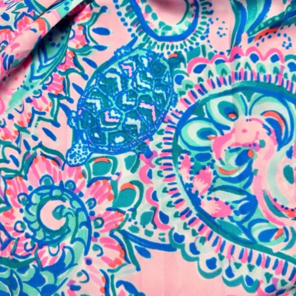 Lilly Pulitzer Rein Pleated Tank in Pink Tropics Print - Picture 8 of 9